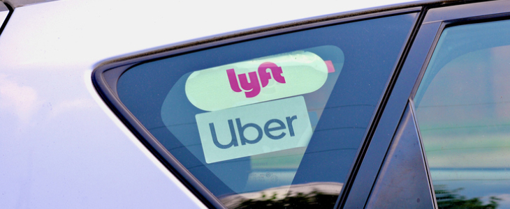 Uber and Lyft car stickers