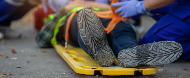 Construction accident injury on a man suffered