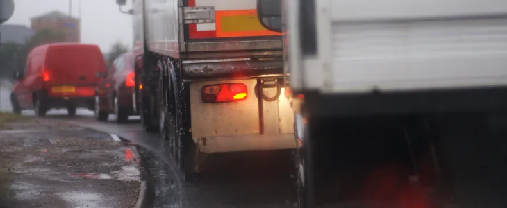 Crash with commercial vehicle accident