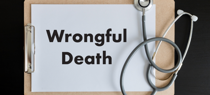 Wrongful death written on a paper